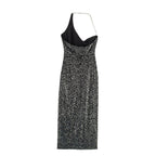 Sexy Women One Shoulder Slit Thigh Sequ Formal Wear Dress Bella Mia