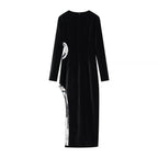 Winter Women Clothing Simple Sexy Cutout Slit Slim Fit Maxi Dress Bella Mia
