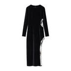 Winter Women Clothing Simple Sexy Cutout Slit Slim Fit Maxi Dress Bella Mia