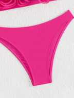 Split Swimsuit Women Rose Flat Bikini Sexy High Waist Bikini Swimsuit