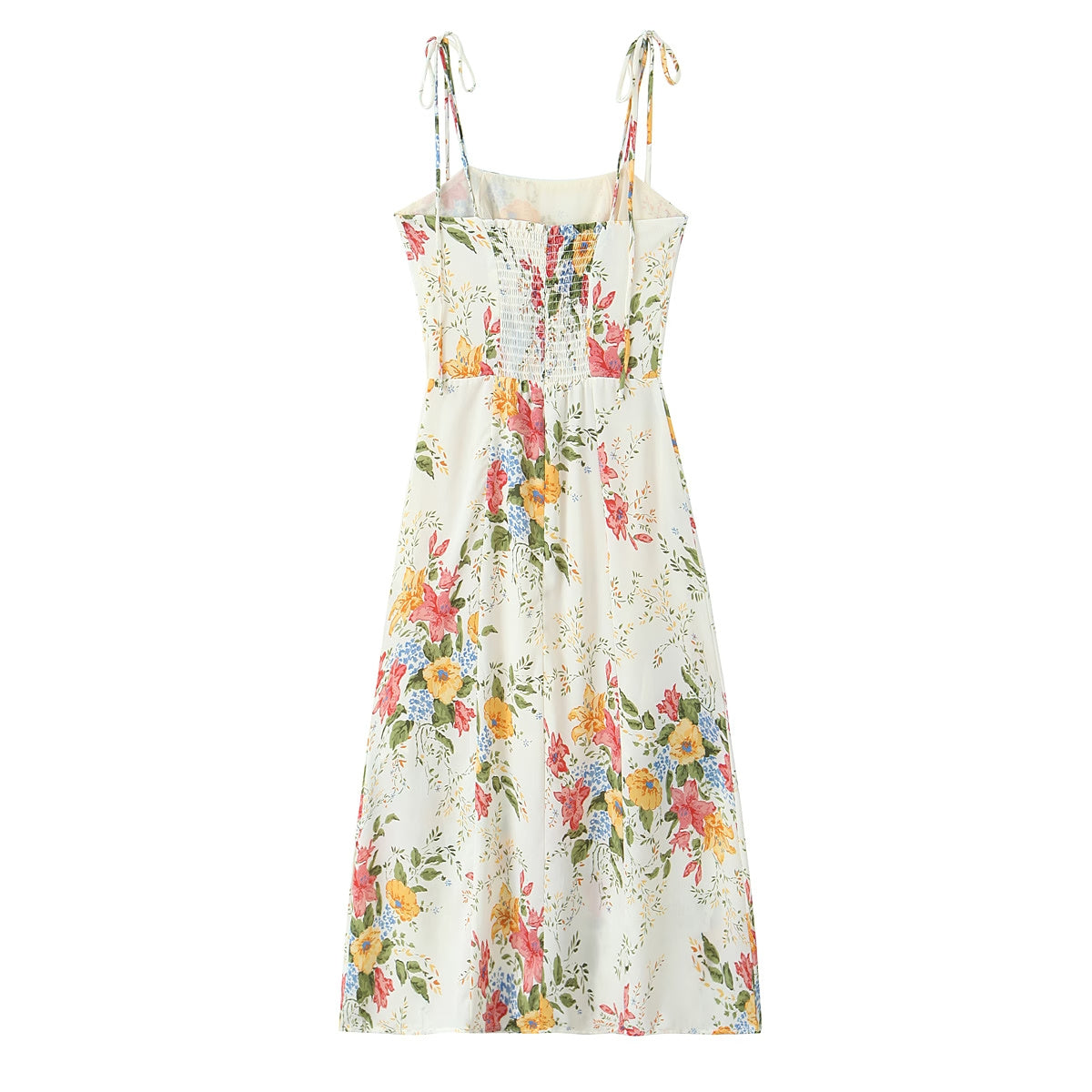 Summer Women Floral Small Floral Print Slim Fit Large Strap Dress Bella Mia