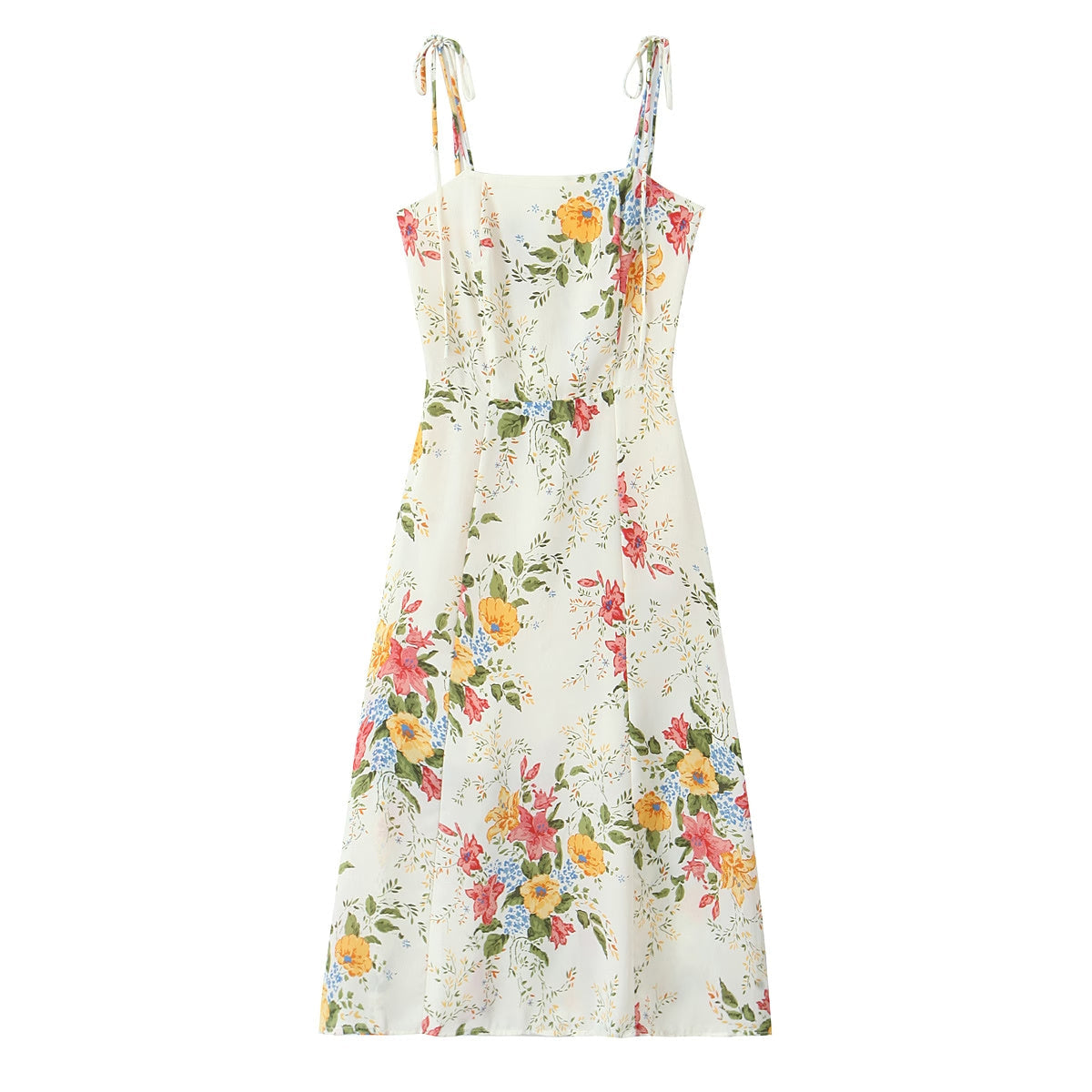 Summer Women Floral Small Floral Print Slim Fit Large Strap Dress Bella Mia
