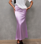 Spring Summer Artificial Silk Skirt Satin Skirt Women Casual Satin Hip Skirt Bella Mia