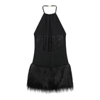 Women French Simple Fur Making Effect Dress Bella Mia