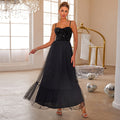 Women Clothing Sexy Sling Solid Color Sequ Mesh Dress Bella Mia