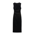 Spring Women Elegant Velvet Texture Pleated Midi Dress Bella Mia