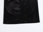 Spring Women Elegant Velvet Texture Pleated Midi Dress Bella Mia