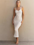 Beach Casual Solid Color Knit Camisole Knit Smock Over A Dress Bella Mia