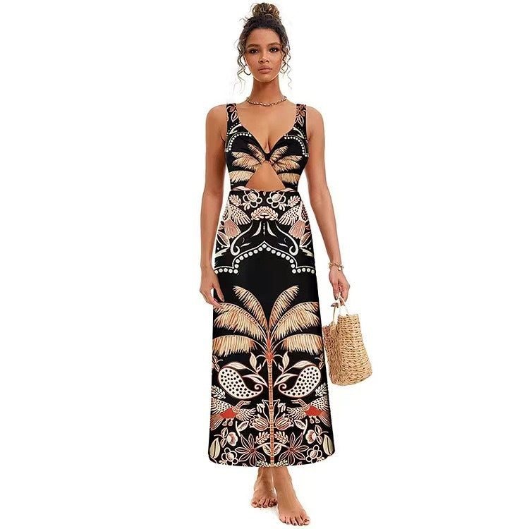 Lonkey Swimwear Retro Printed Mesh Trousers Conservative Swimwear Bikini Bella Mia