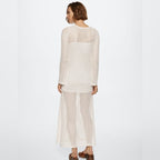 Spring Summer Vacation Beach Blouse Sexy Knitted Hollow Out Cutout out Maxi Dress Beach Cover Up Dress Bella Mia