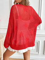Spring Summer round Neck Pullover Beach Cover up Knitted Five Pointed Star Women Knitwear Bella Mia