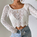 Summer Women Knitwear Beach Women Solid Color Knitted Beach Bikini Swimsuit Blouse Bella Mia