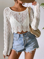 Summer Women Knitwear Beach Women Solid Color Knitted Beach Bikini Swimsuit Blouse Bella Mia