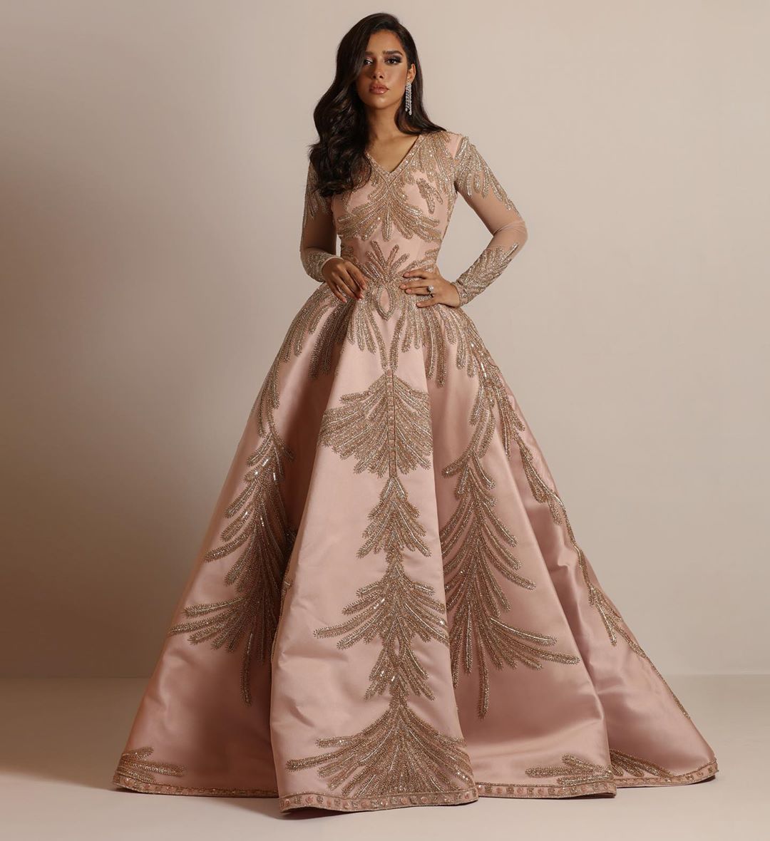 Women Clothing Gilding Large Sleeve Dress Cocktail Sexy Evening Dress Pink Bella Mia