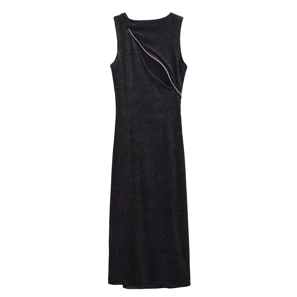 Women Clothing Elegant Slim Shiny Ornament Velvet Sleeveless Dress Bella Mia