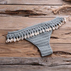 Sexy Personalized Hollow Out Cutout Beach Knitted Shell Pants for Women