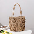 Straw Bag Hollow Out Cutout Floral Straw Bag Woven Bag Women Bag Shoulder Portable Seaside Vacation Beach Bag Rattan Weave Bag Bella Mia