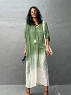 Gradient Color Rayon Beach Dress Vacation Beach Cover Up Swimsuit Outwear Dress Women Slit Bella Mia