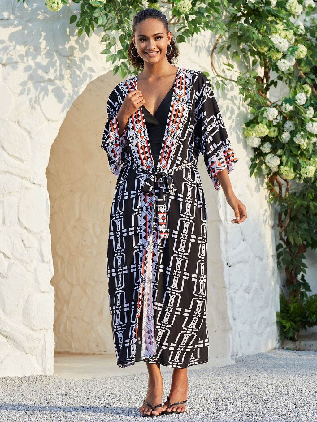 Cotton Holiday Loose Sun Protection Cardigan Long Beach Jacket Bikini Cover up Swimsuit Blouse Bella Mia