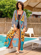 Cotton Holiday Loose Sun Protection Cardigan Long Beach Jacket Bikini Cover up Swimsuit Blouse Bella Mia