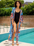 Cotton Holiday Loose Sun Protection Cardigan Long Beach Jacket Bikini Cover up Swimsuit Blouse Bella Mia