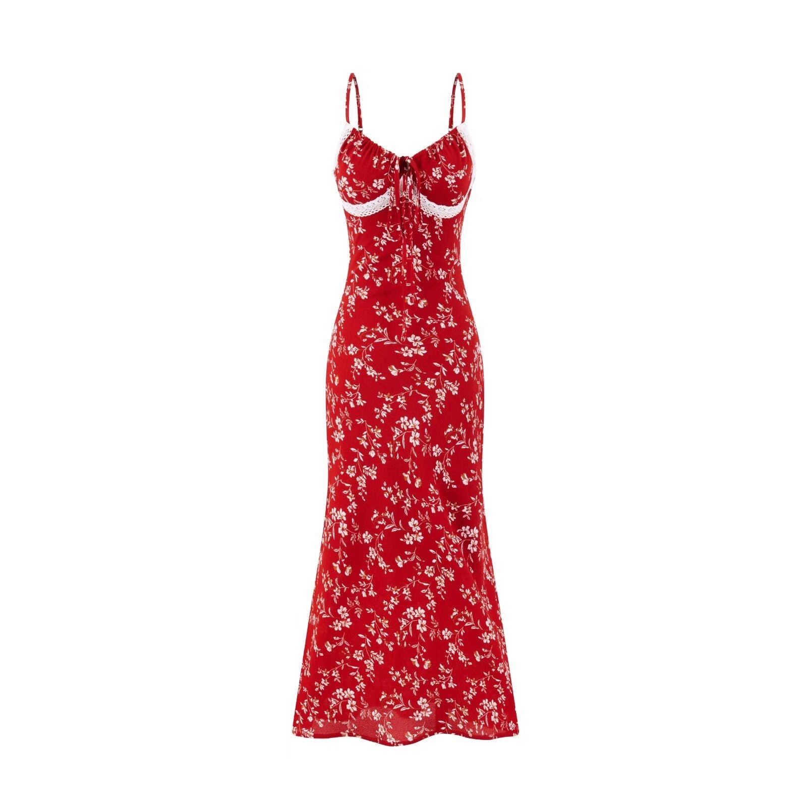 Summer Vintage Waist Controlled Slimming Sling Sheath Fishtail Dress Dress Women