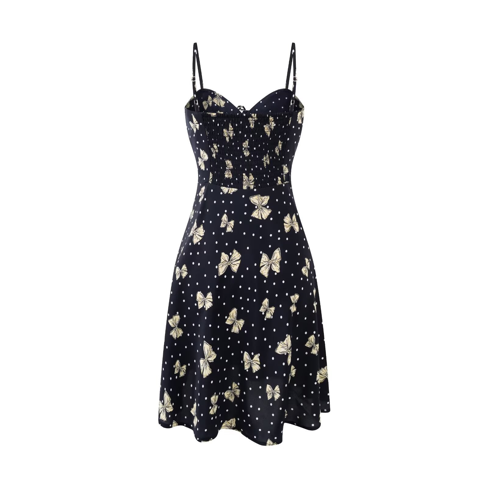 Spring Gentle Vacation Butterfly Floral Print Suspender Dress