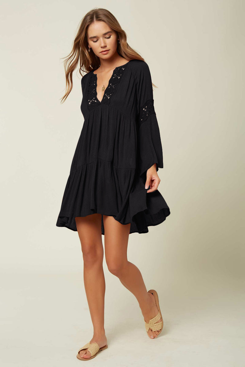 Lace Beach Jacket Head Bikini Cover up Seaside Vacation Swimsuit Blouse Bella Mia