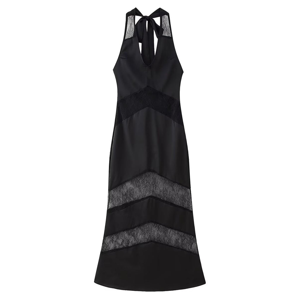 Women Dress Sexy Voile Stitched Backless Maxi Dress Bella Mia