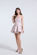 Women Embroidered Pearl And Diamond Strapless Little Dress Bella Mia
