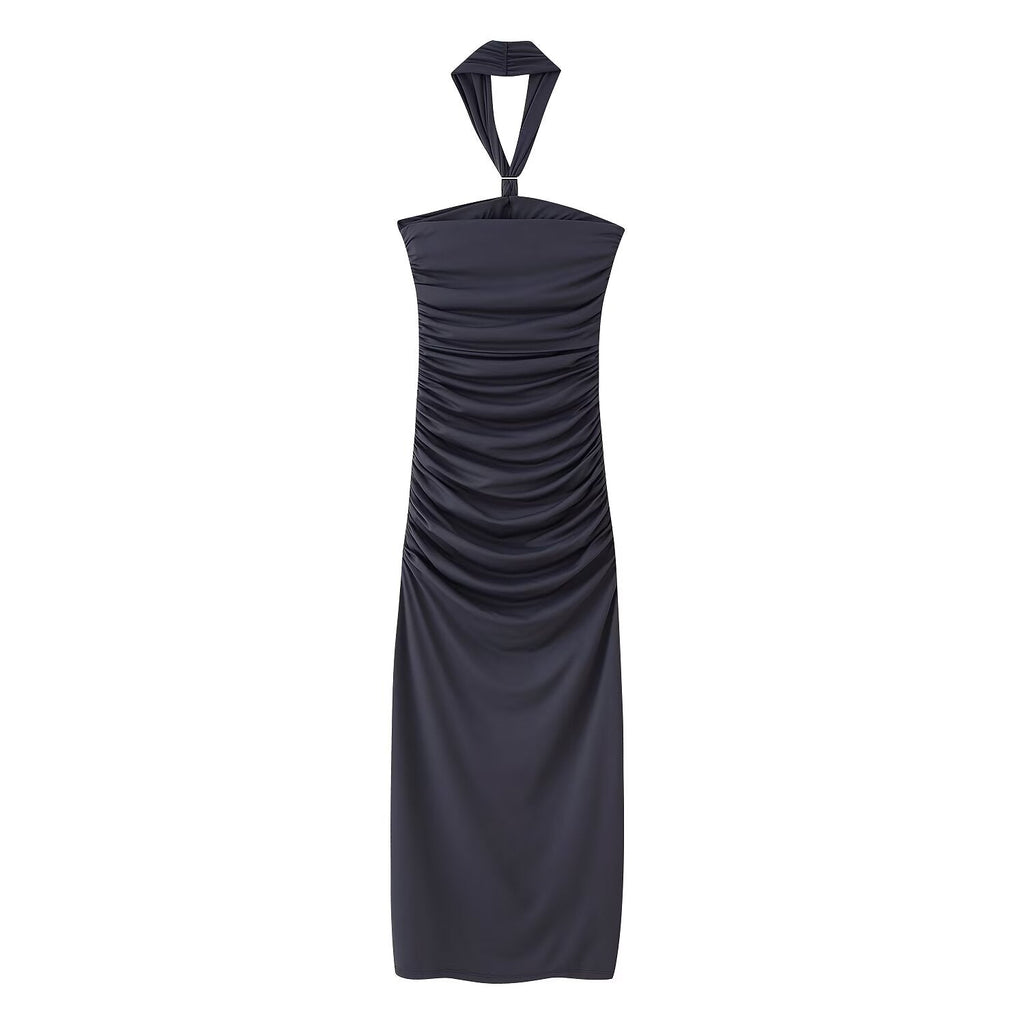 Spring Dress Women Slim Fit Slimming Casual Pleated Hip Design Bella Mia