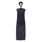 Spring Dress Women Slim Fit Slimming Casual Pleated Hip Design Bella Mia