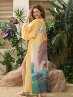 Printed Sunscreen Cardigan Women Bikini Cover up Swimsuit Blouse Vacation Beach Coat Bella Mia