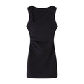 Women Clothing Spring Summer Casual Pleated Decoration Short Dress