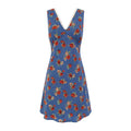 Spring Casual Vacation Floral V neck Lace up Waist Slimming Figure Dress