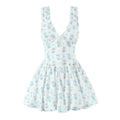Spring Summer Women Clothing Sexy Fresh Printed V neck Tulle Dress Bella Mia
