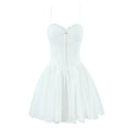 Spring Summer Vacation Sexy Little Fresh Sweet Spicy Waist Shaping Lace Embroidery Dress Bella Mia