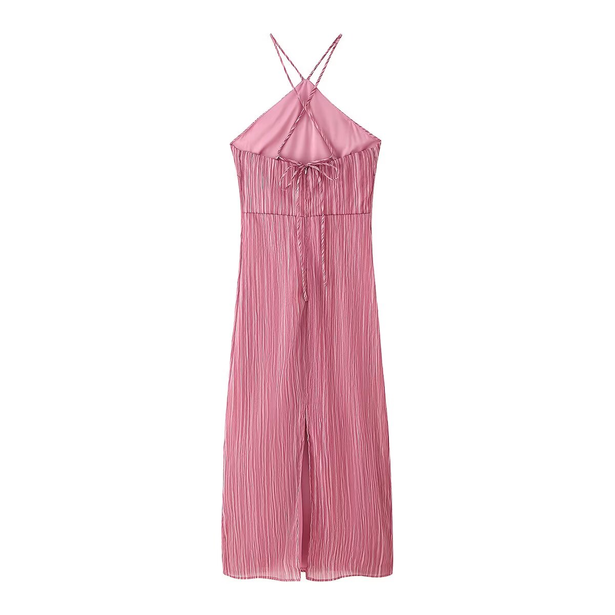Spring Summer Women Clothing Sexy Sexy Slim Halter Lace up Texture Dress Bella Mia