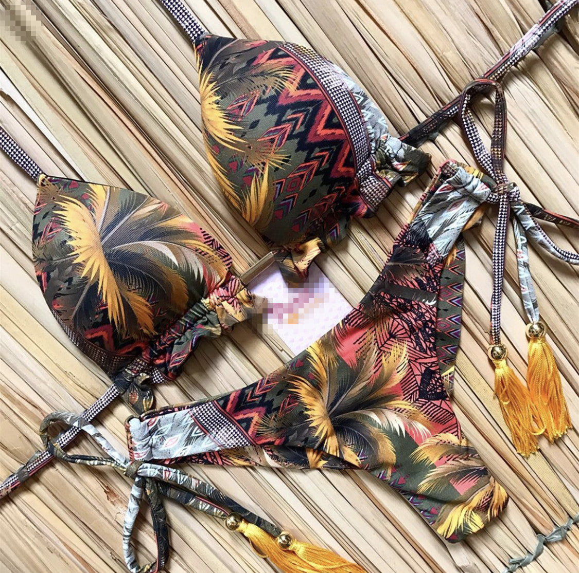 Bikini Swimsuit Printed Tassel Bikini Swimwear Bella Mia