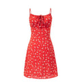 Summer Seaside Holiday Suspender Dress Women Fresh Sweet Floral Slim Fit Cinched Short Dress
