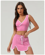 Summer Sports Casual Suit Running Exercise Vest Short Skirt Golf Suit Badminton Tennis Women Bella Mia