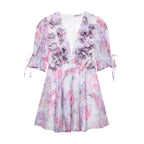 Spring Summer Sexy Chiffon Three Dimensional Floral Floral Dress Bella Mia