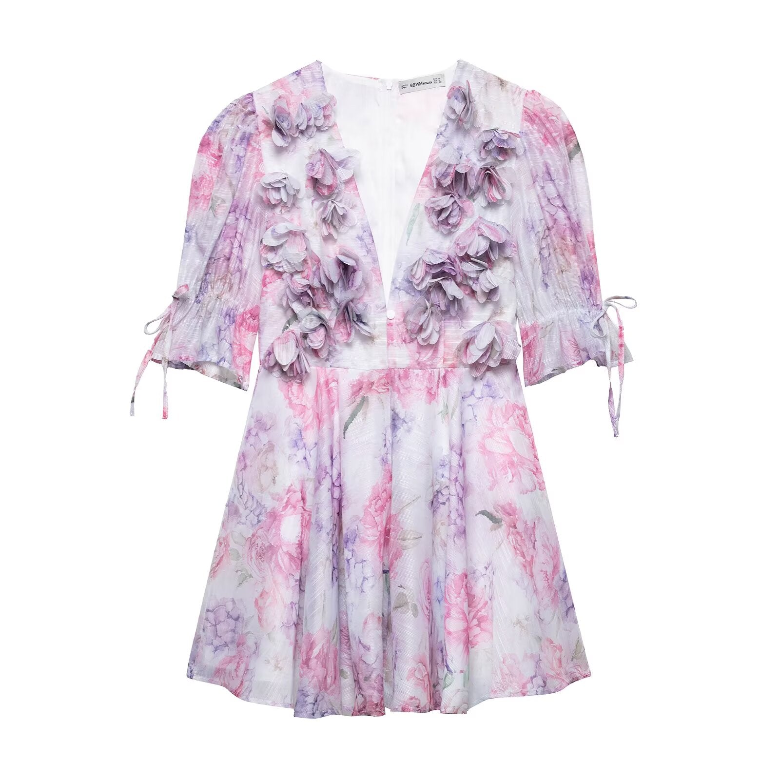 Spring Summer Sexy Chiffon Three Dimensional Floral Floral Dress Bella Mia