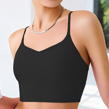 Yoga Straps One Piece Cup Outer Wear Push up Sling Beauty Back Running Medium Tenacity Spaghetti Strap Yoga Vest Women Bella Mia
