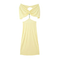 Women Clothing French Simple Sexy Backless Beads Dress Bella Mia