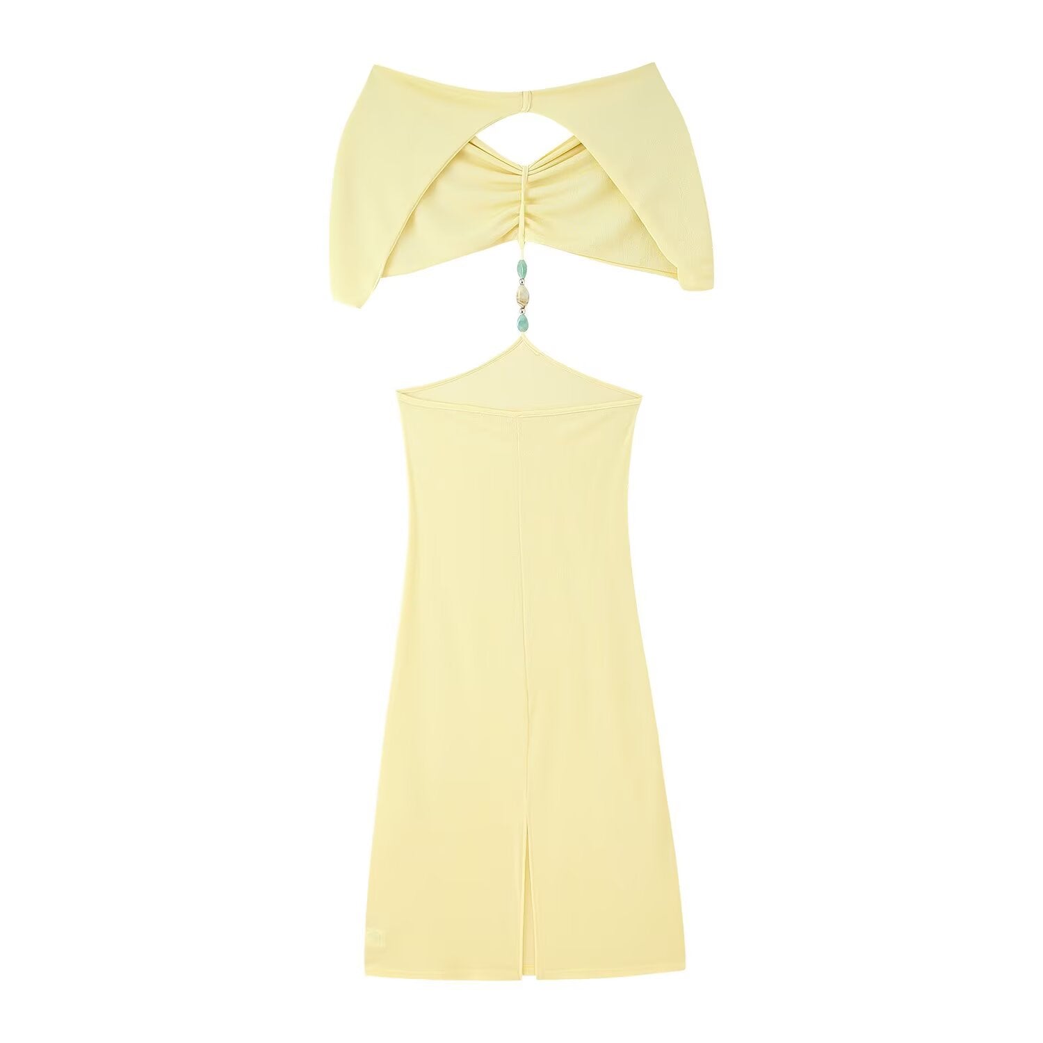 Women Clothing French Simple Sexy Backless Beads Dress Bella Mia
