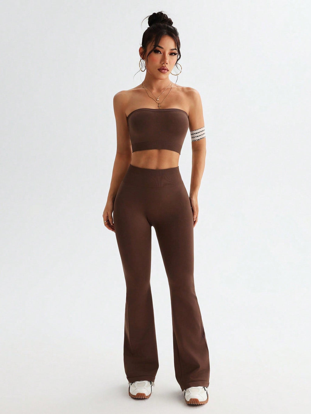 Vest Wide Leg Tight Seamless Hip Lifting Yoga Bell Bottom Pants Two Piece Sets Abdominal Shaping High Waist Bootcut Casual Exercise Yoga Clothes Bella Mia