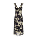 Summer Gentle Retro Design Lace Vest Skirt Floral Women Waist Tight Dress