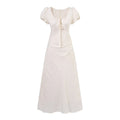 Vintage Summer Sexy Sexy Short Sleeve Drawstring Slim Fit Dress Jacquard Dress Holiday