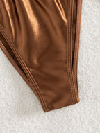 Foreign Single Split Swimsuit Sexy Bikini Solid Color Halter Biniki Low Waist Swimsuit Bella Mia